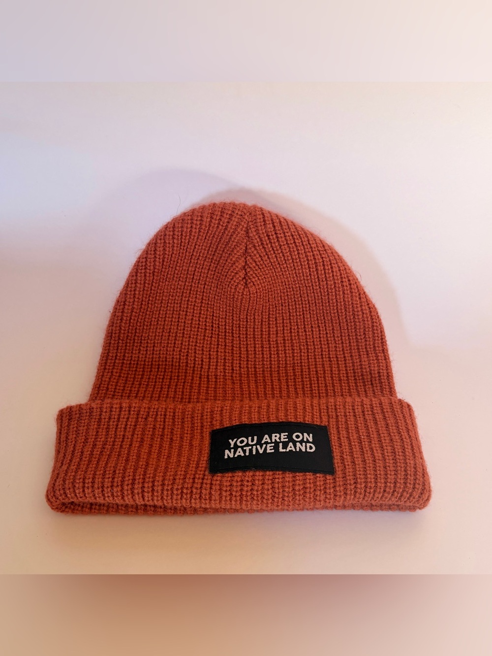 Urban Native Era 'You Are On Native Land' Ribbed Beanie